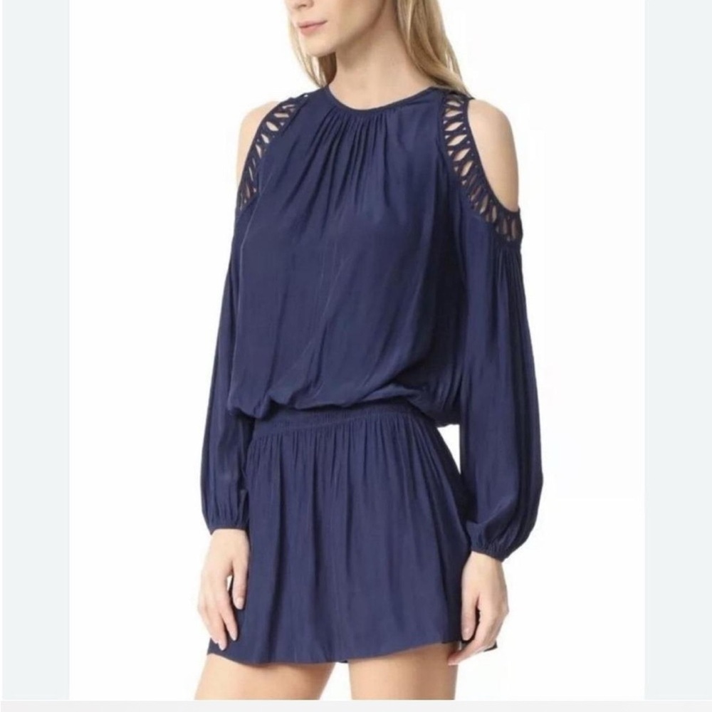 Ramy Brook Shelby Navy Cold Shoulder Dress